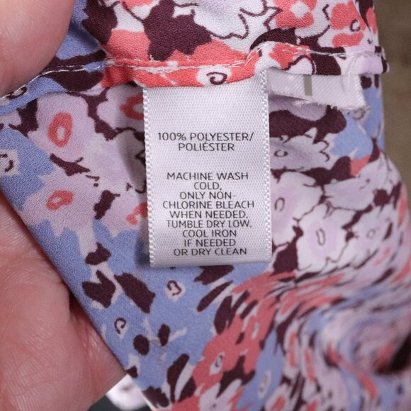 LOFT | Short Sleeve Floral Chiffon Top Medium - Picture 6 of 7